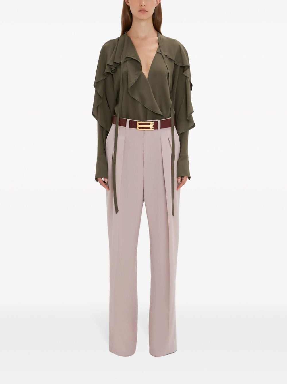 double-pleat wide-leg trousers - 2