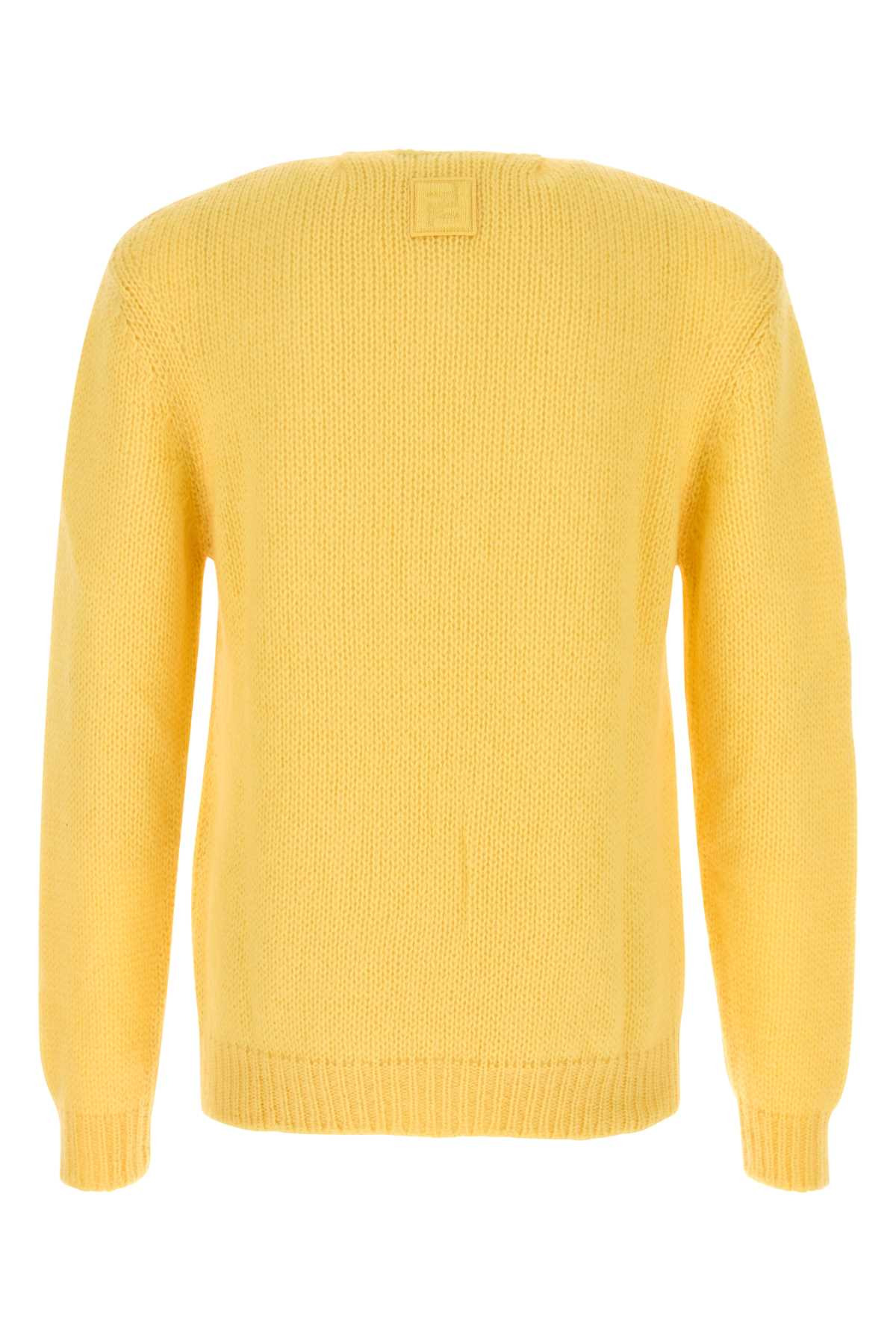 Fendi Men Yellow Mohair Blend Sweater - 2