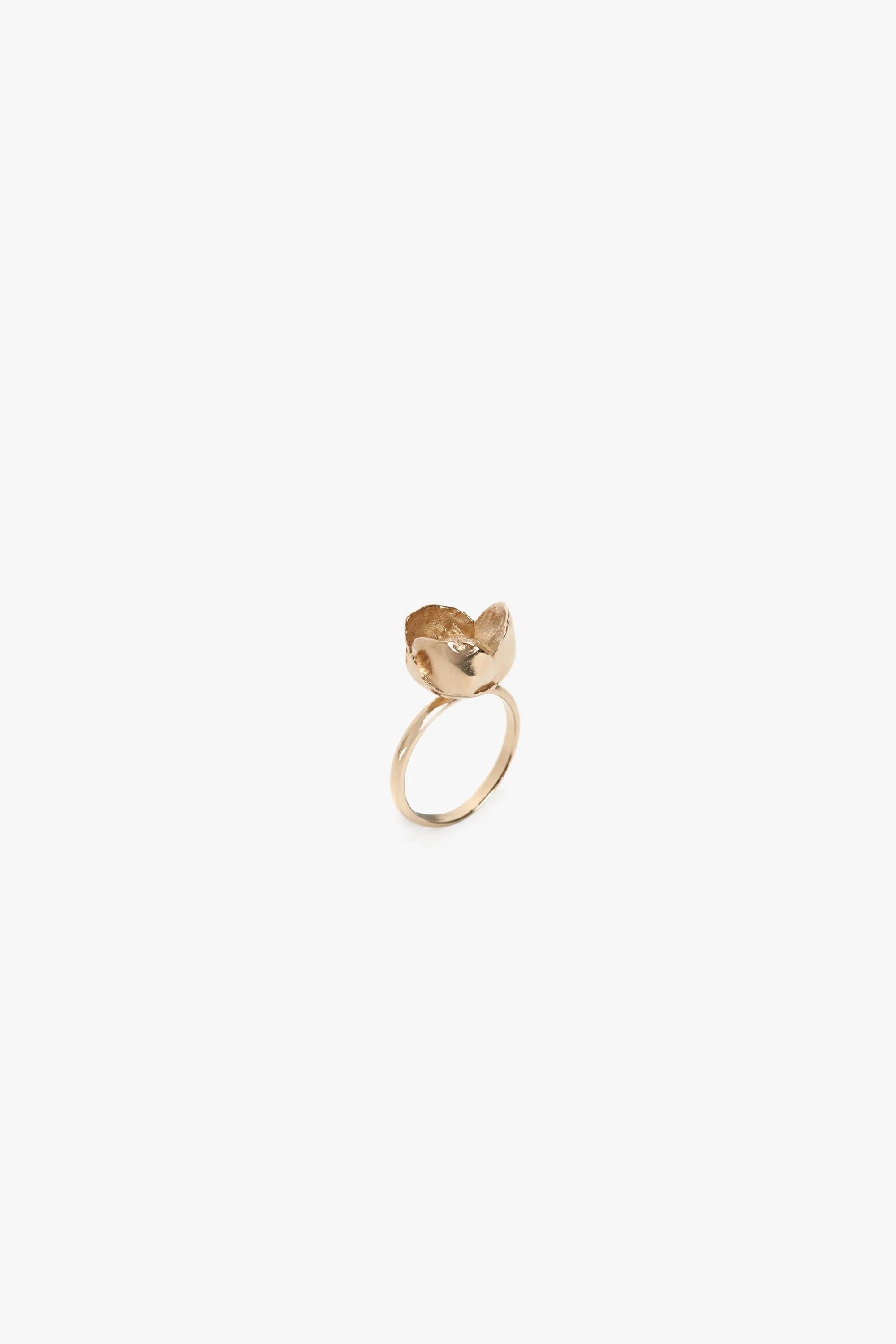 Exclusive Camellia Flower Ring In Gold - 5