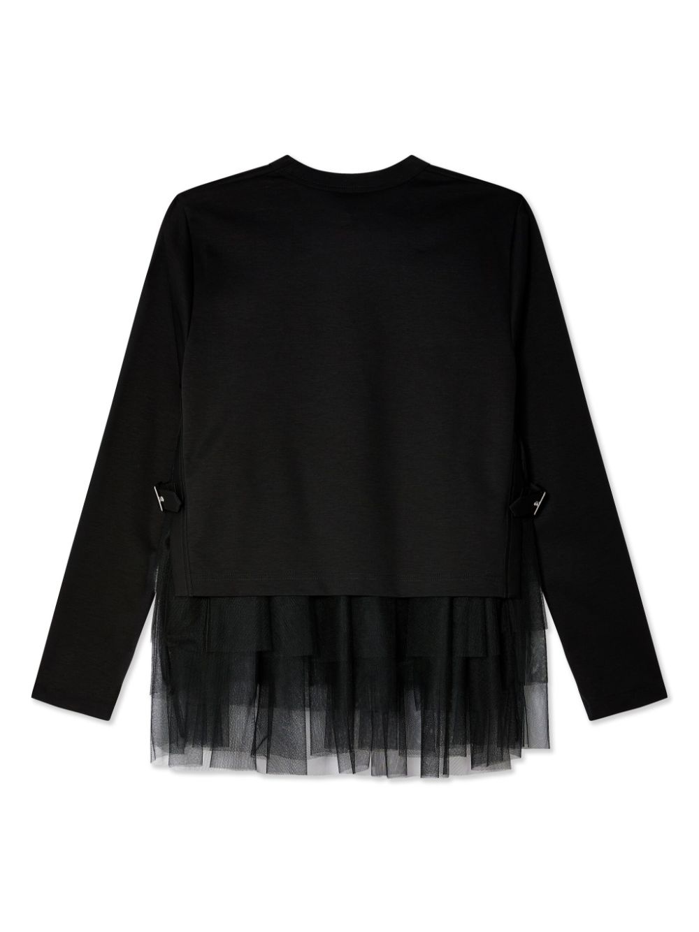 tulle-layer cotton T-shirt - 2