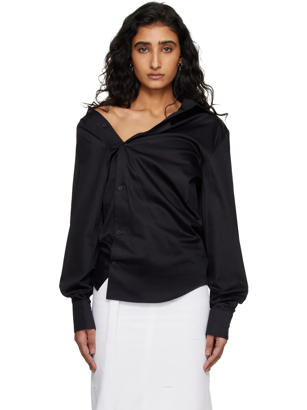 Black Asymmetric Shirt - 1