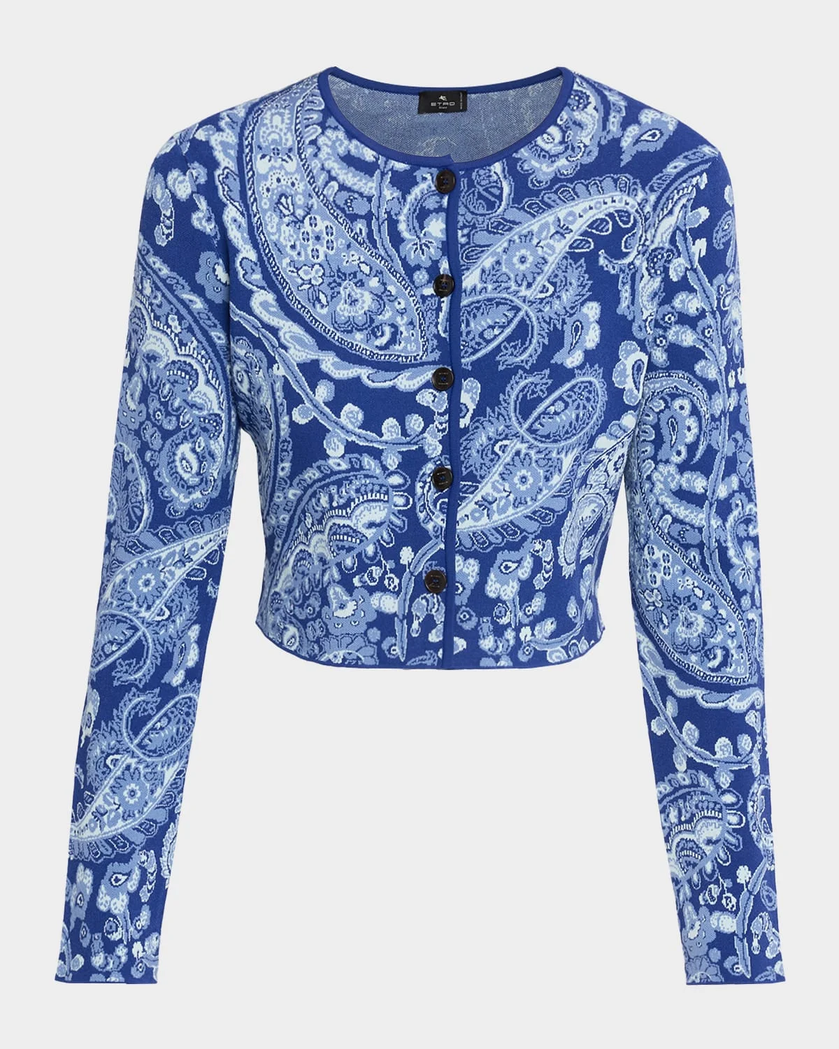 Paisley Crop Crewneck Cardigan - 1