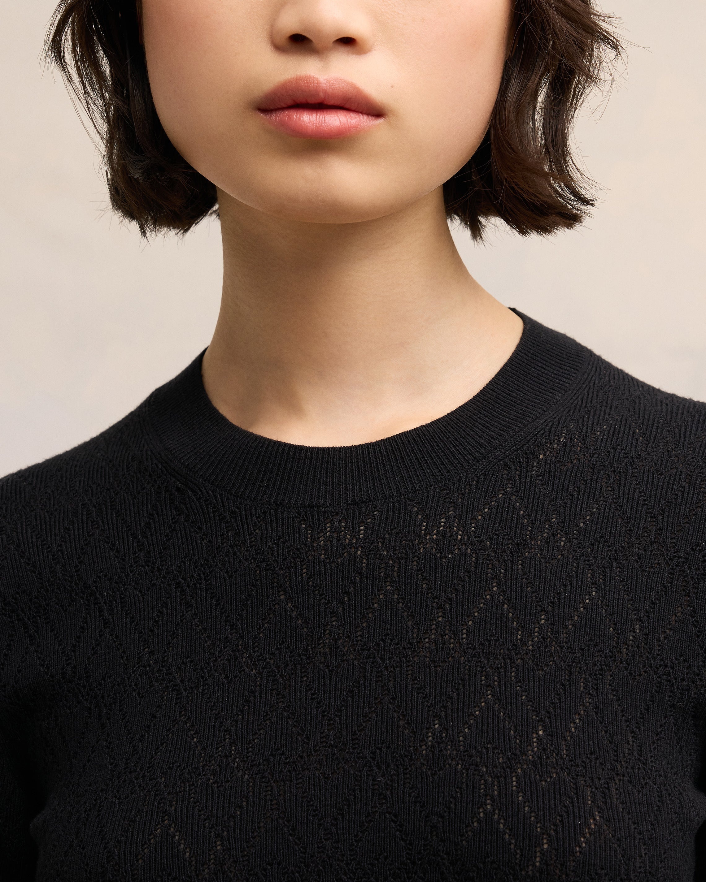 AMI DE COEUR POINTELLE CREW NECK SWEATER - 4