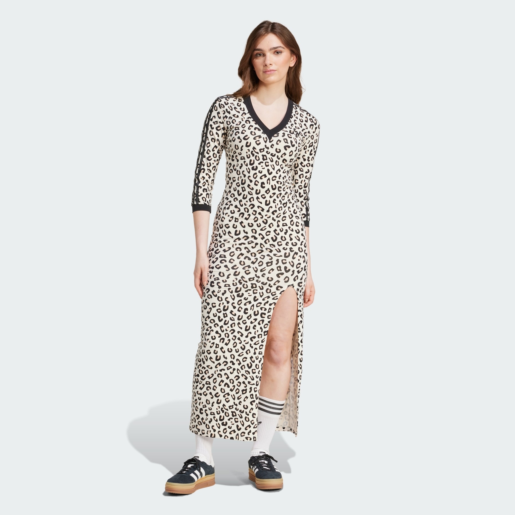 Leopard 3-Stripes Maxi Dress - 2