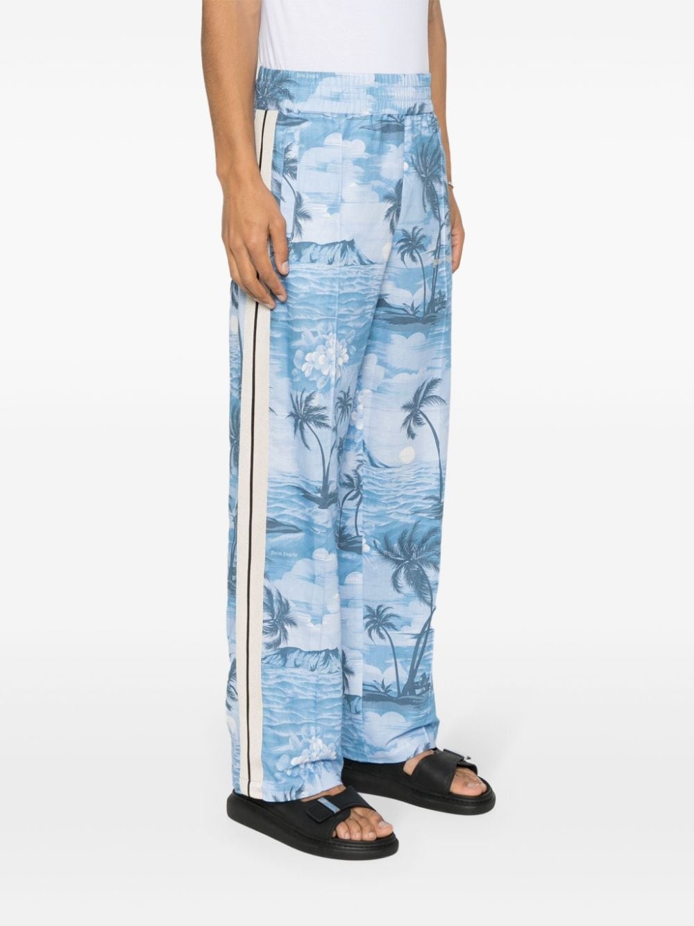 island-print straight-leg trousers - 3