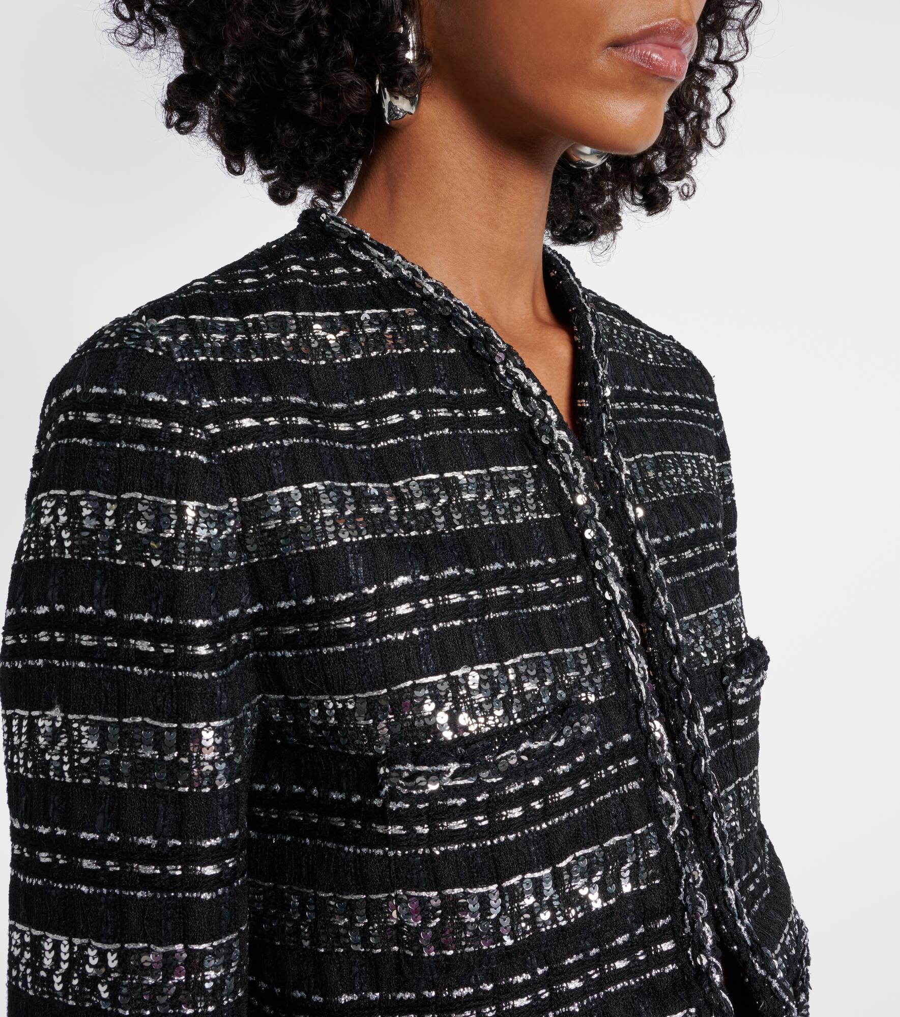 Cropped lamé jacket - 4