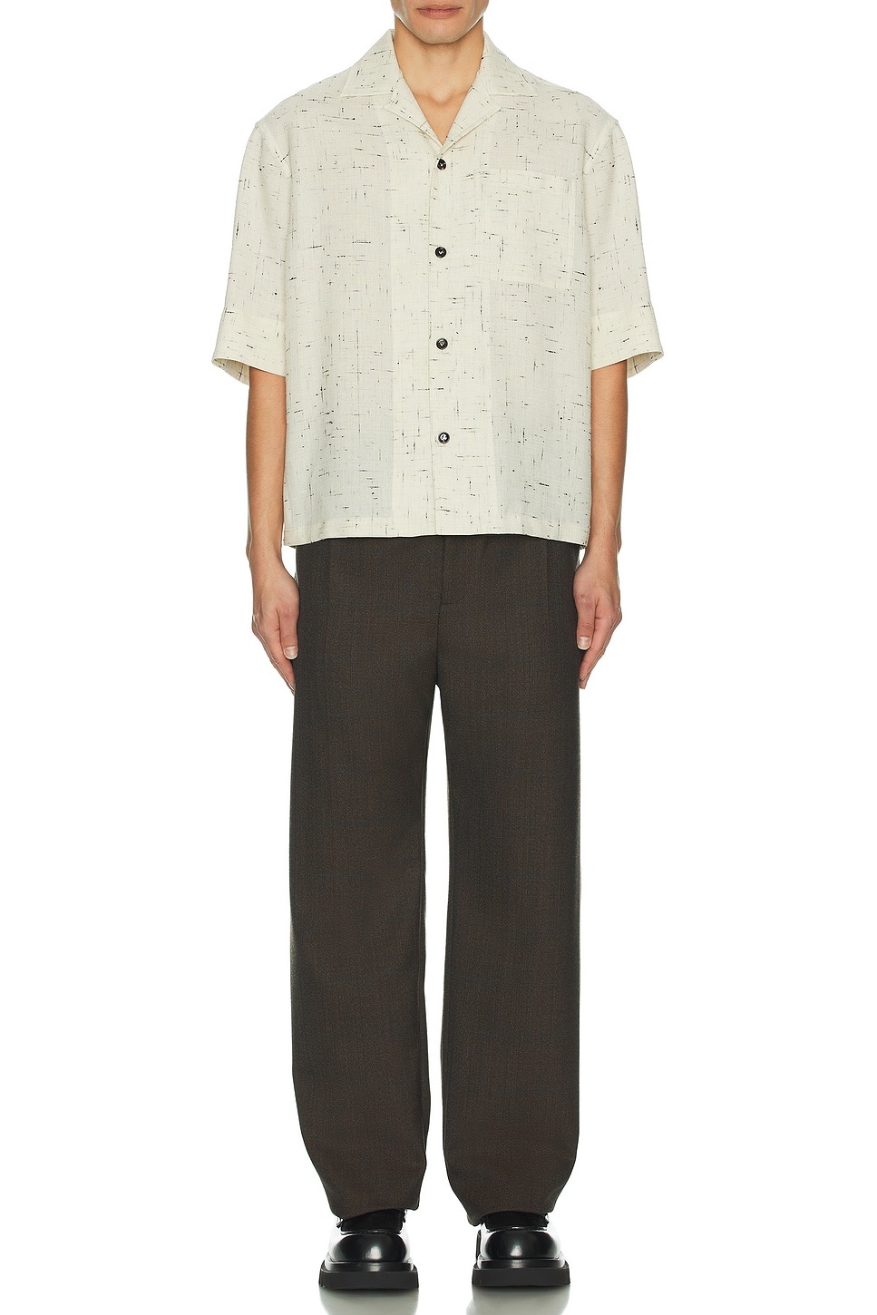 Bottega Veneta slub-texture camp-collar shirt - Neutrals