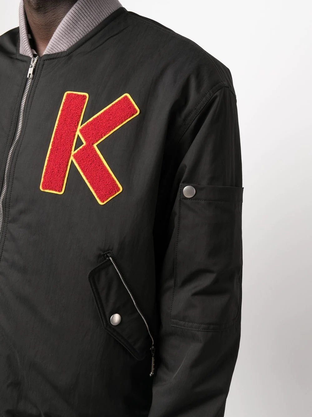 cotton embroidered-logo bomber jacket - 5