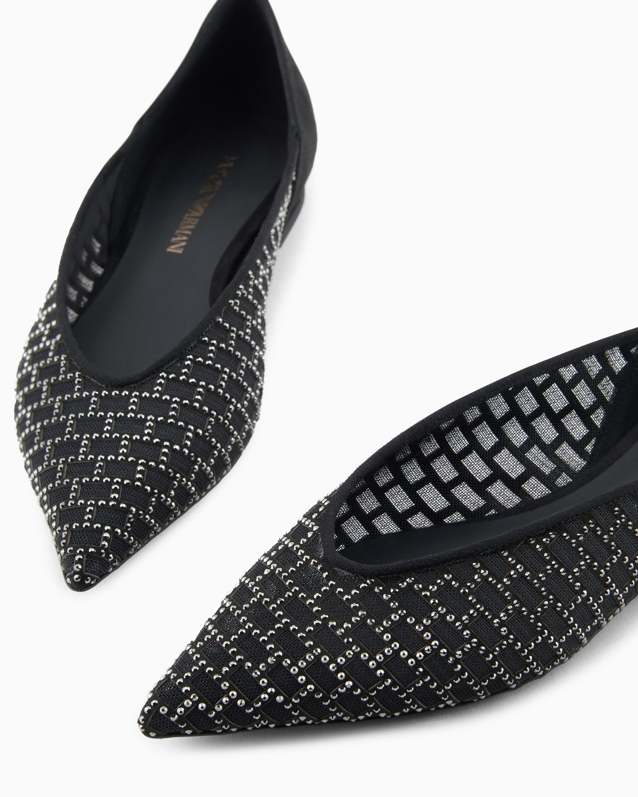 Pointed ballerinas with a rhinestone graphic design - 5