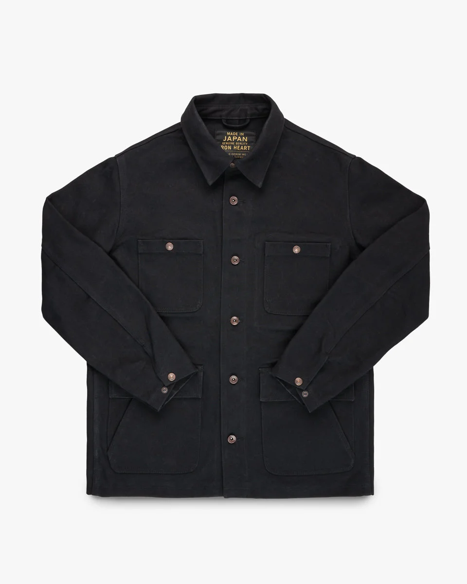 20OZ PARAFFIN COATED DUCK CHORE JACKET - BLACK - 1