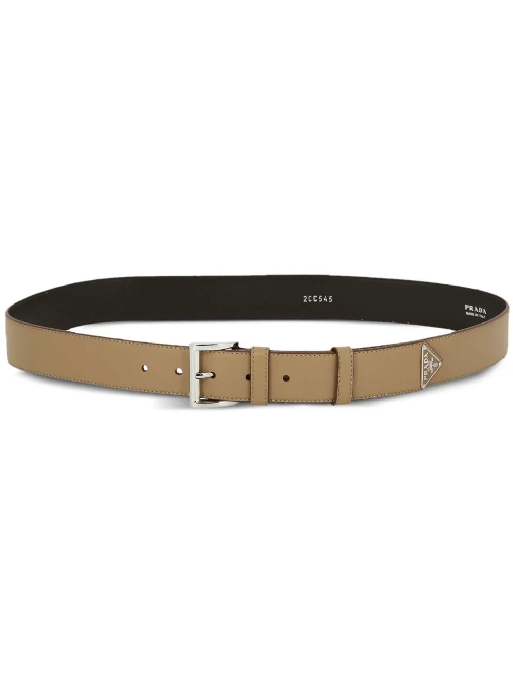 enamel triangle-logo leather belt - 1