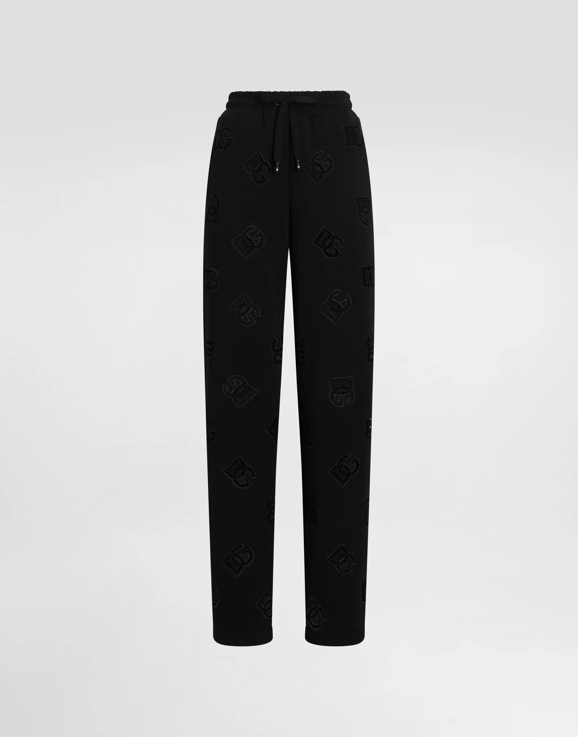 Jersey jogging pants with cut-out and DG logo - 1