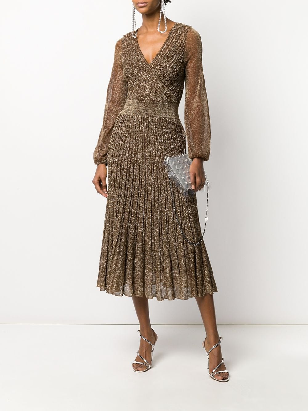 pleated wrap dress - 2