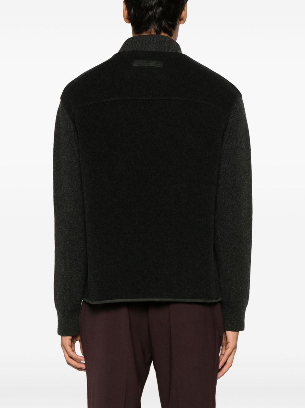 zip-up wool bomber jacket - 4