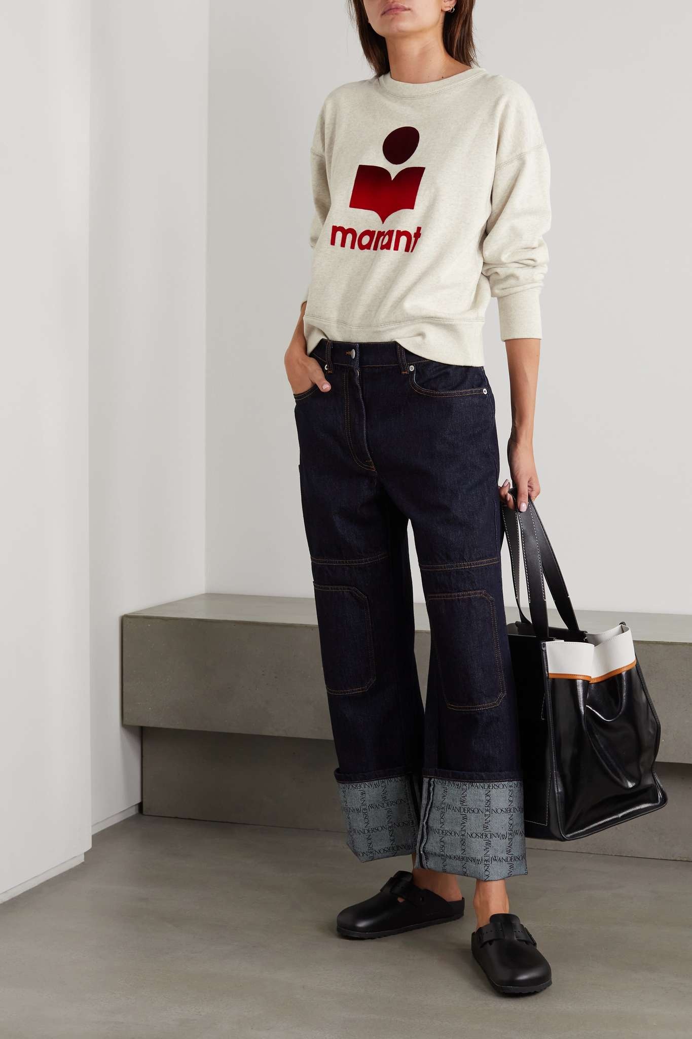 Moby flocked cotton-blend jersey sweatshirt - 2