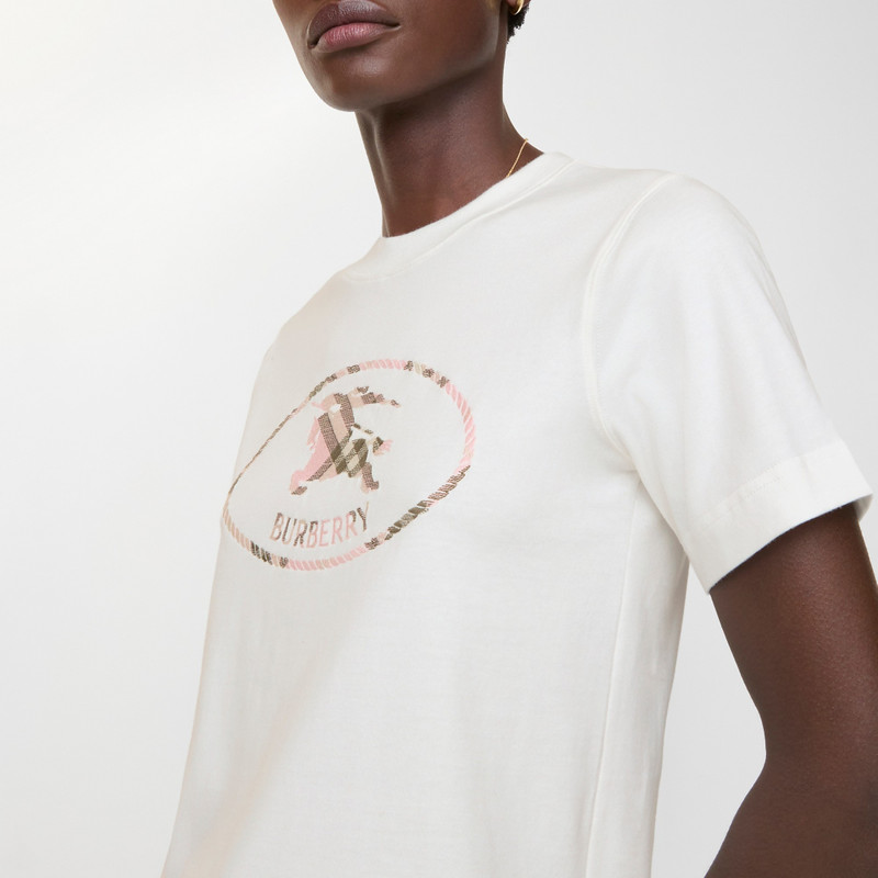 Check Knight Stamp Cotton T-shirt 3