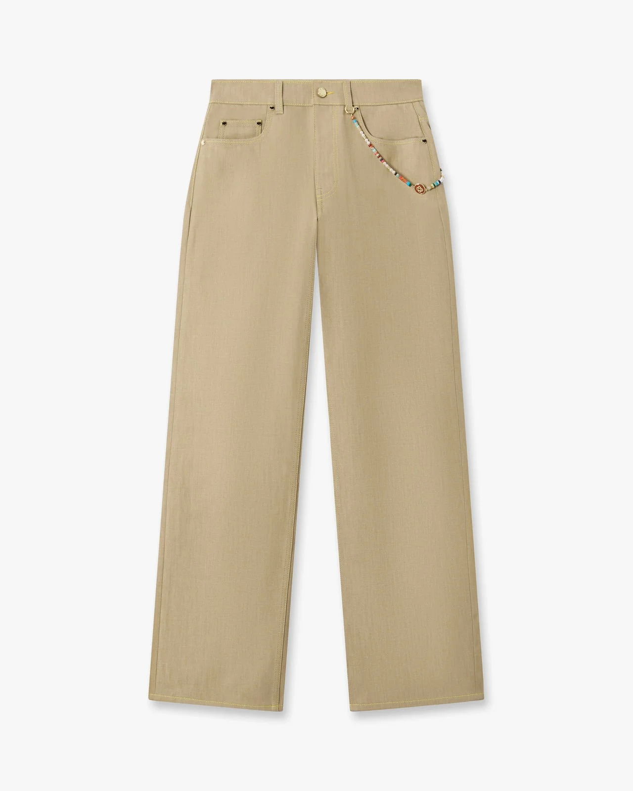 Beige Desert Canvas Denim Jeans - 1