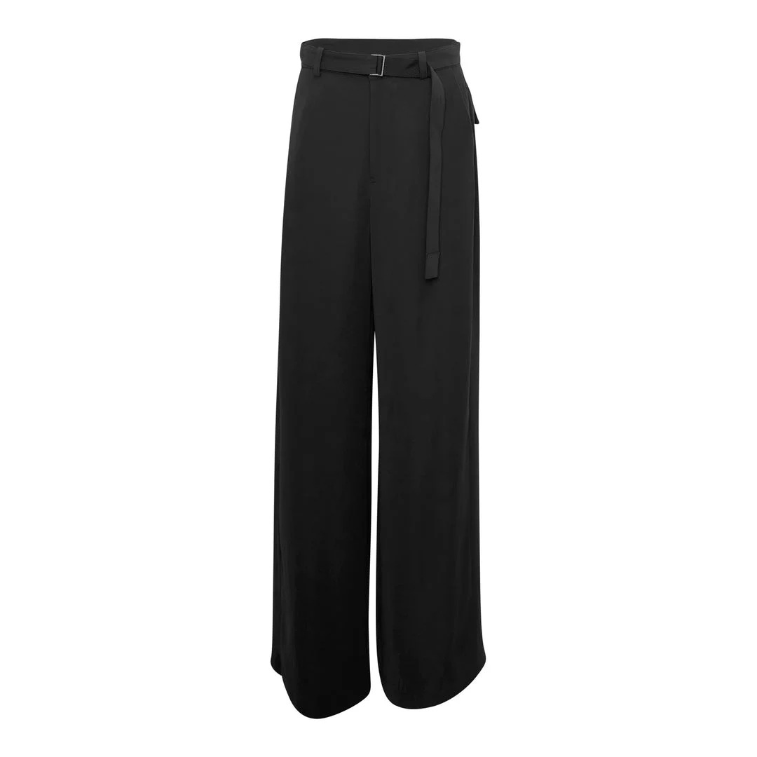 Crepe Back Satin Pants - 1