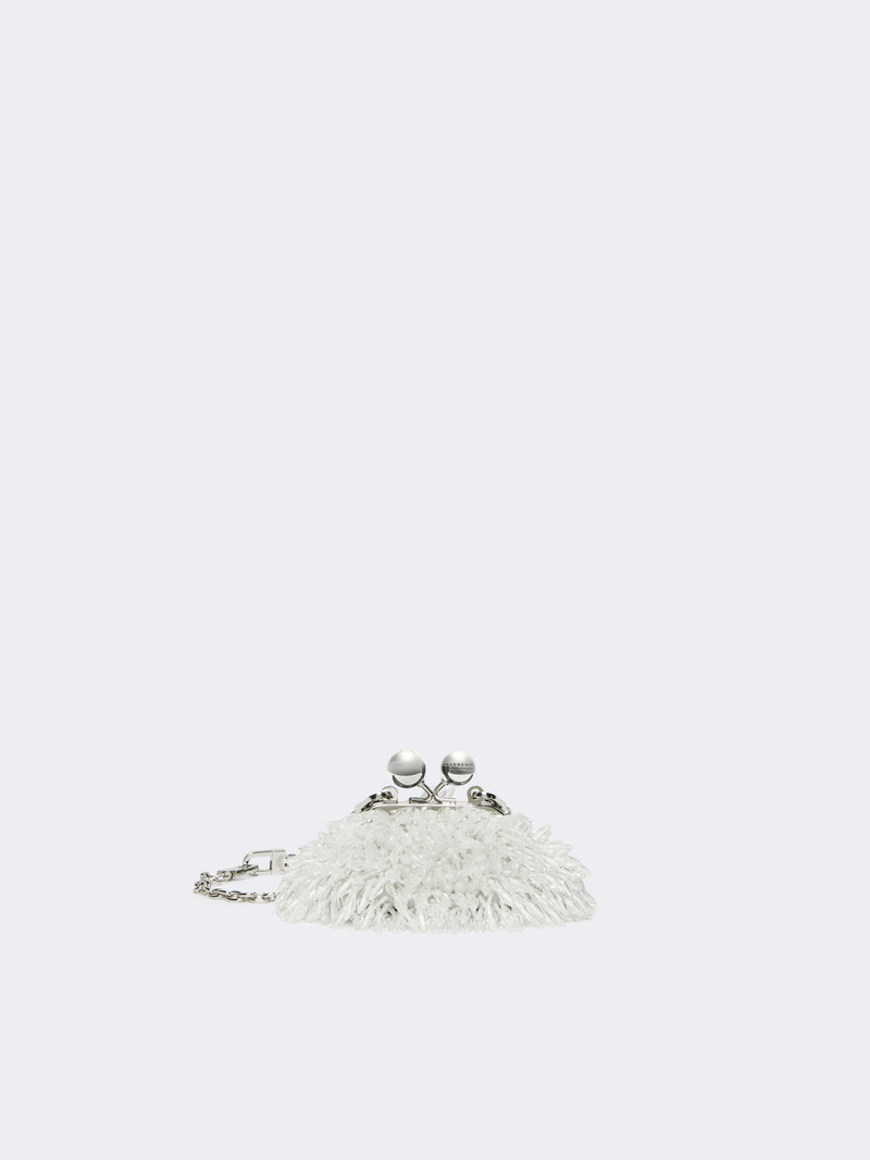ALFIO Mini Pasticcino Bag in satin with rhinestones - OPTICAL WHITE 1