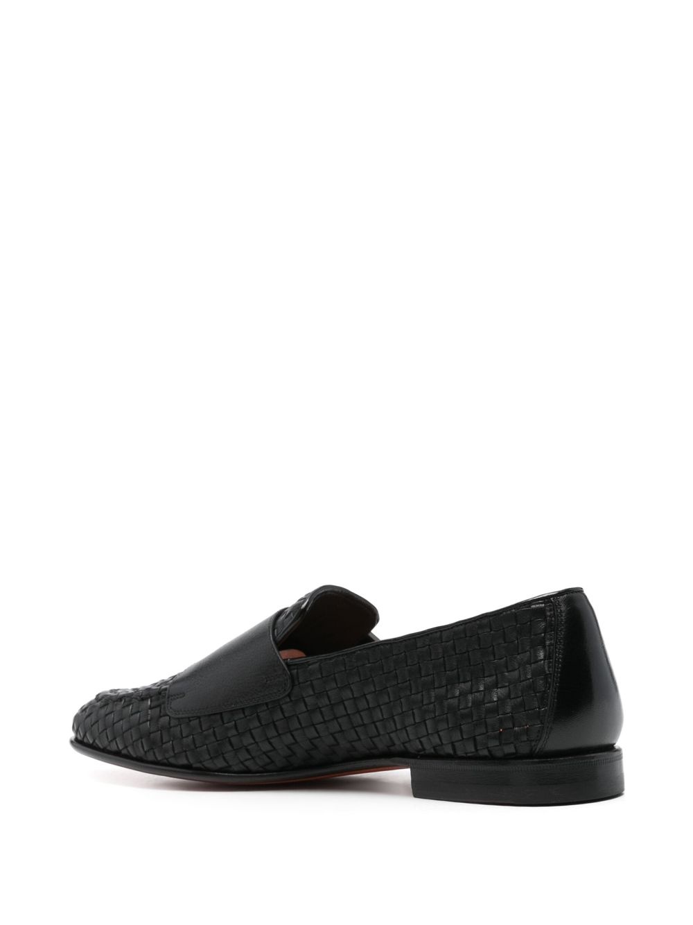 woven-leather monk shoes - 3