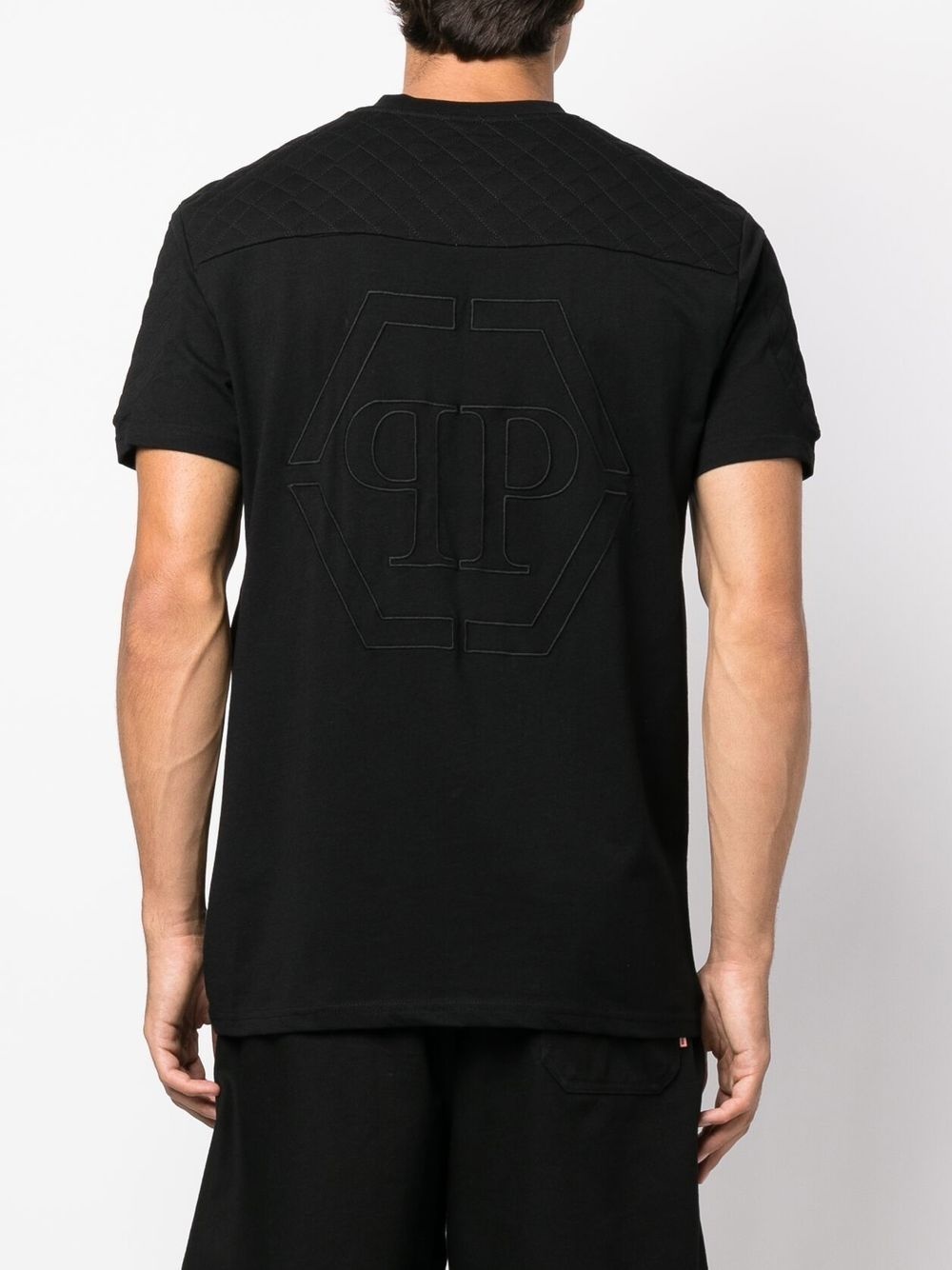 zippered logo-patch T-shirt - 4