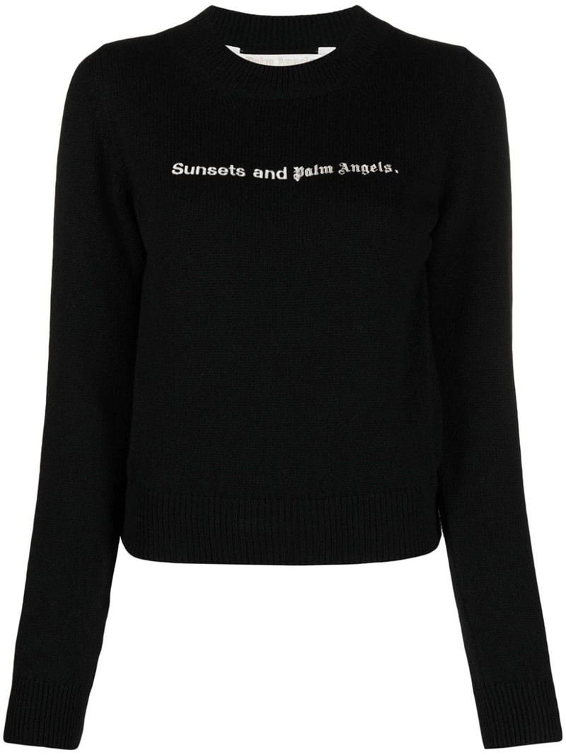 Sunsets-embroidered merino-blend jumper - 1