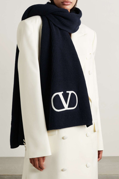 Valentino Embroidered wool scarf outlook