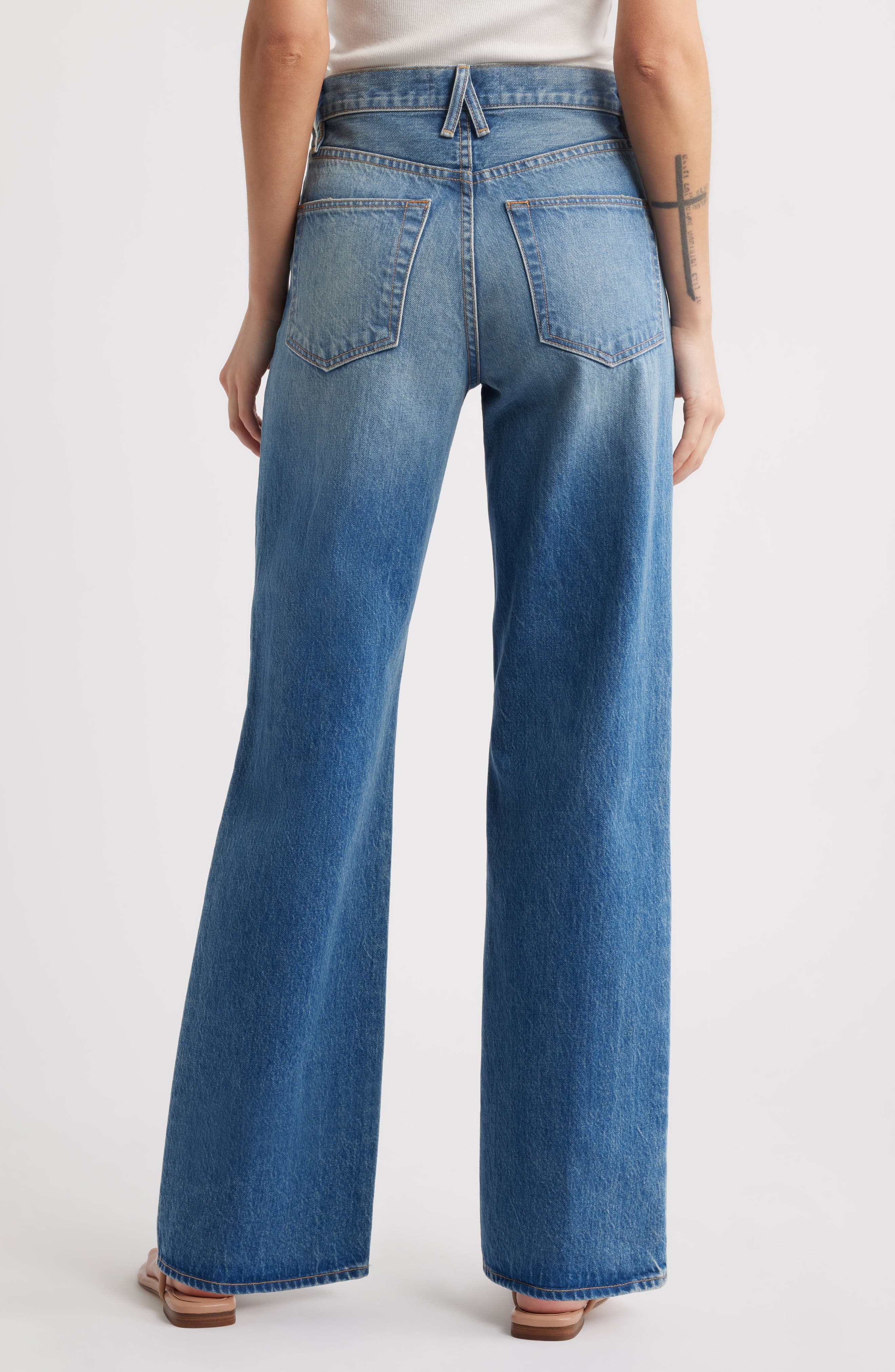 SLVRLAKE Grace High Waist Wide Leg Jeans in Heavy Hitter at Nordstrom - 2