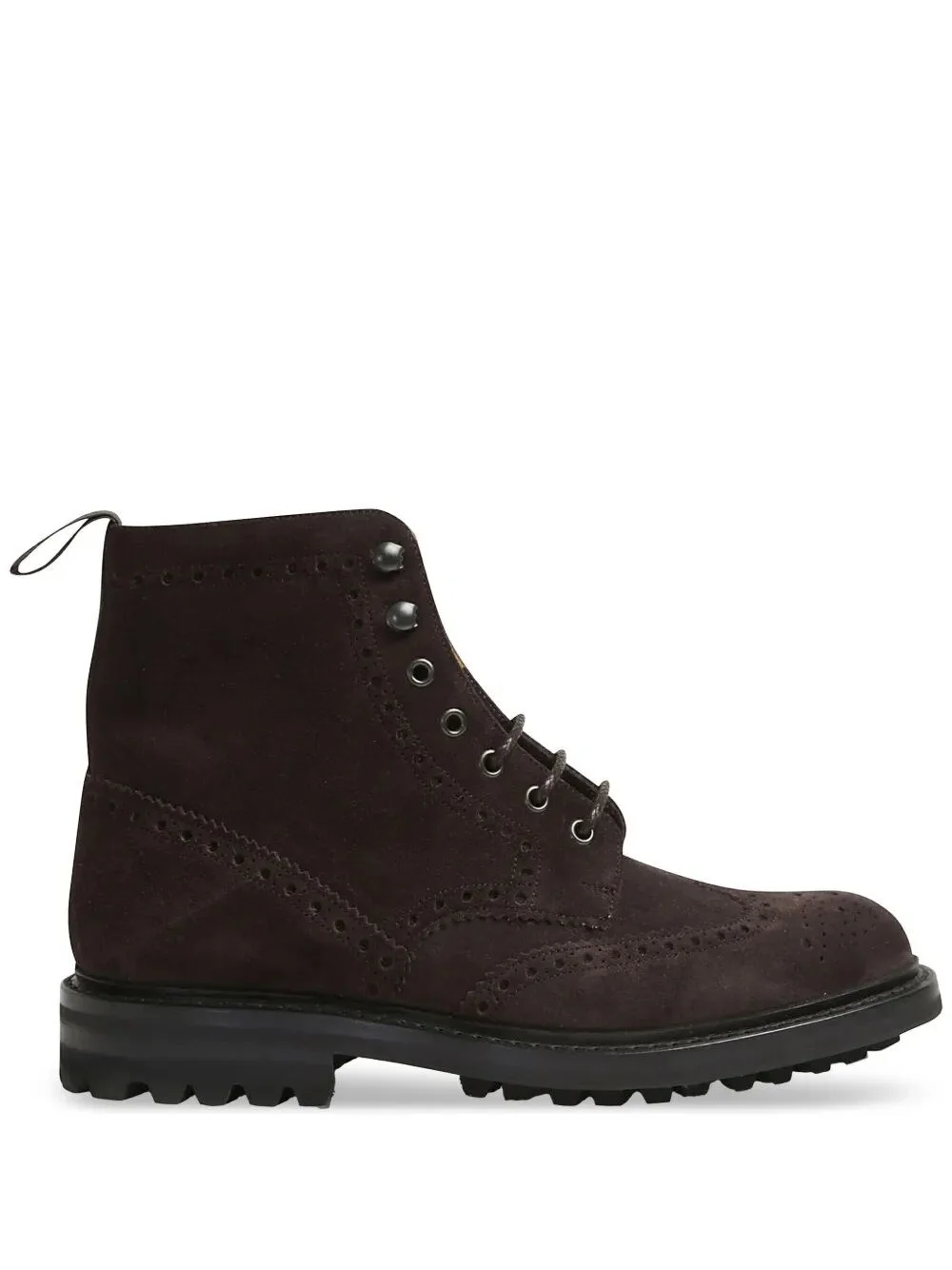 SUEDE ANKLE BOOTS WITH BROGUE DETAILS - 1
