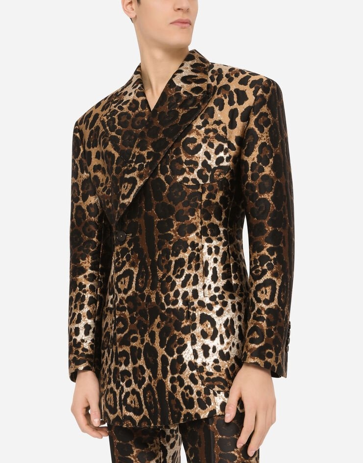 Leopard-design jacquard jacket - 4