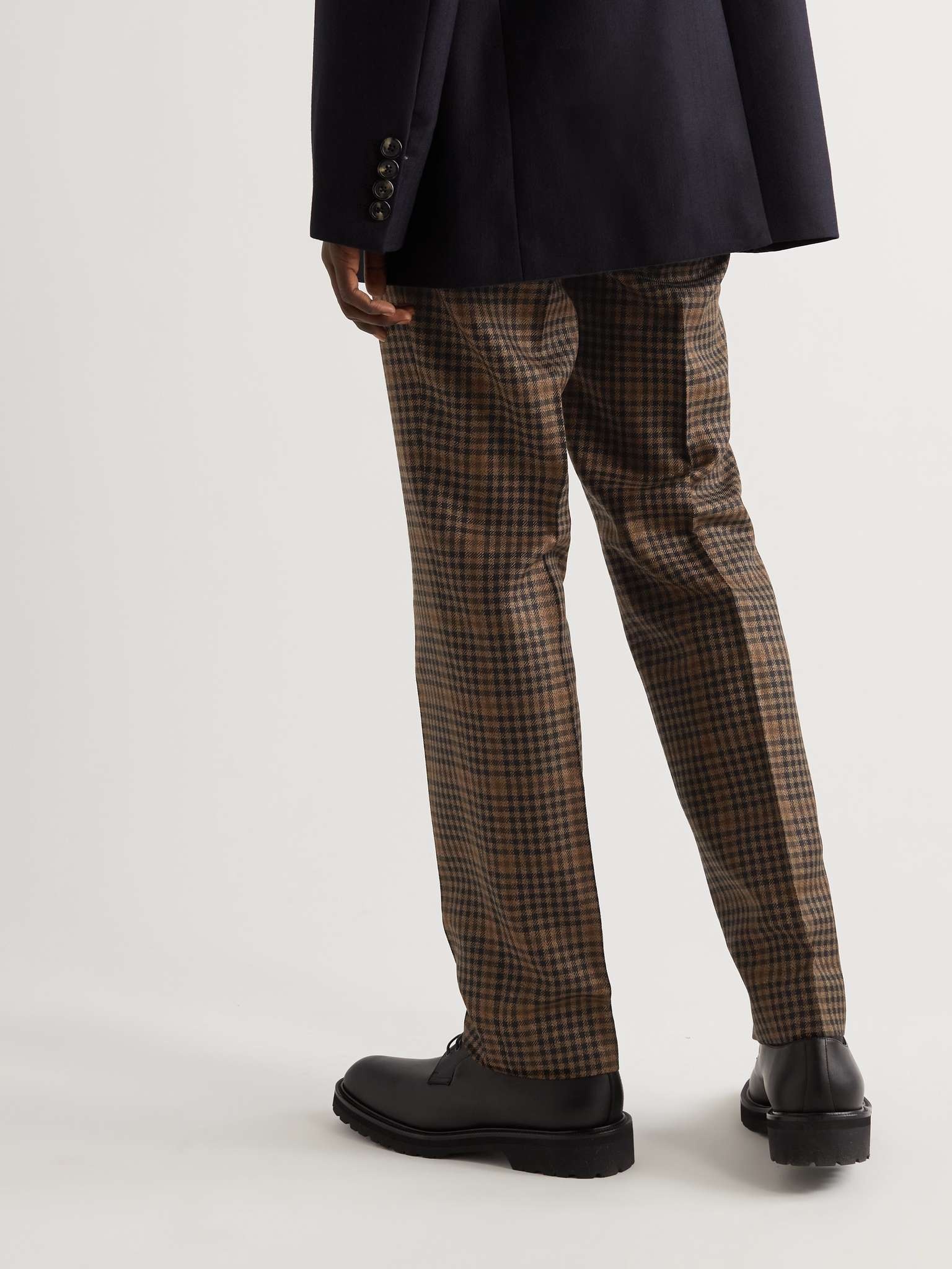 Tapered Checked Wool-Blend Suit Trousers - 4