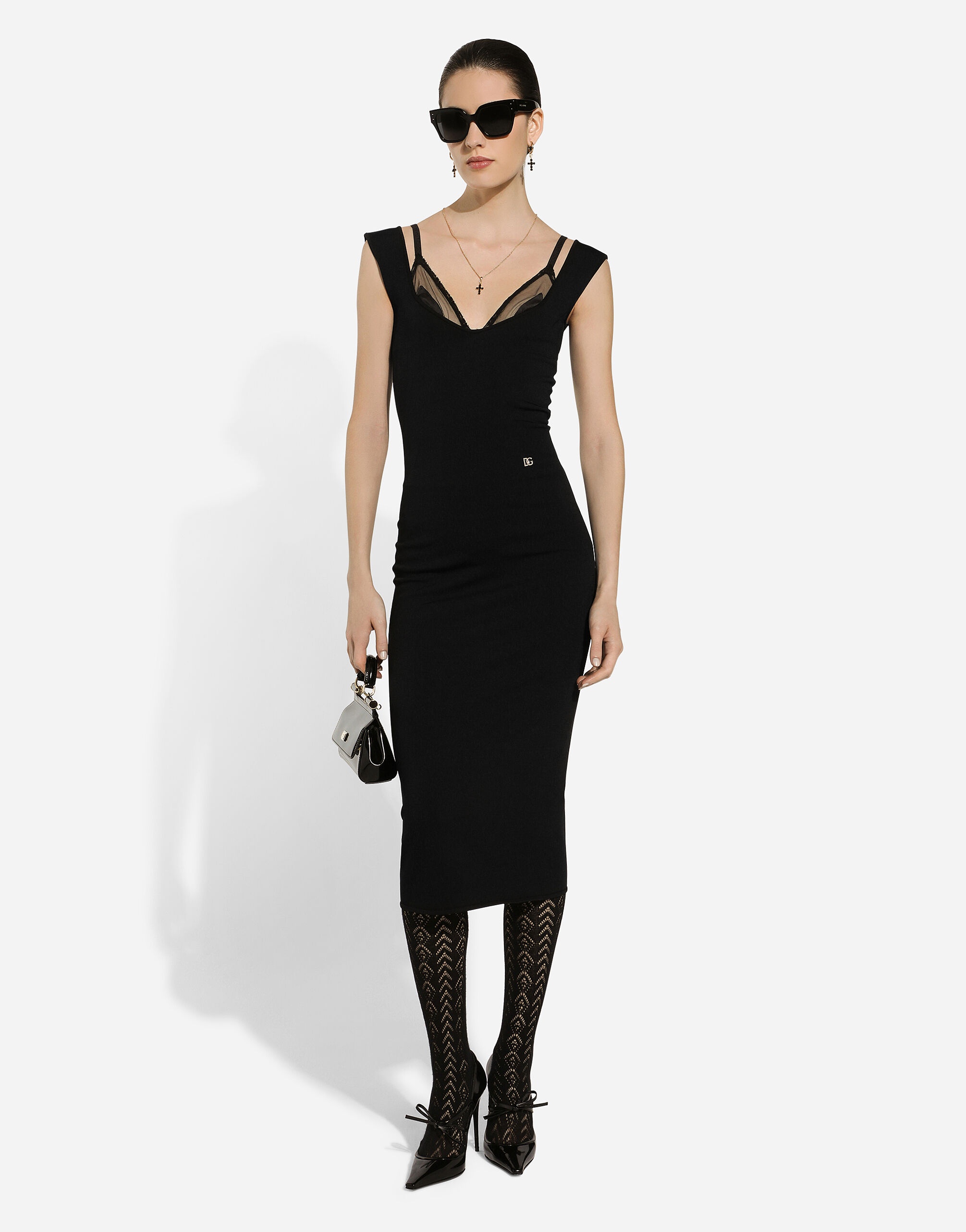 Sleeveless viscose knit dress - 2