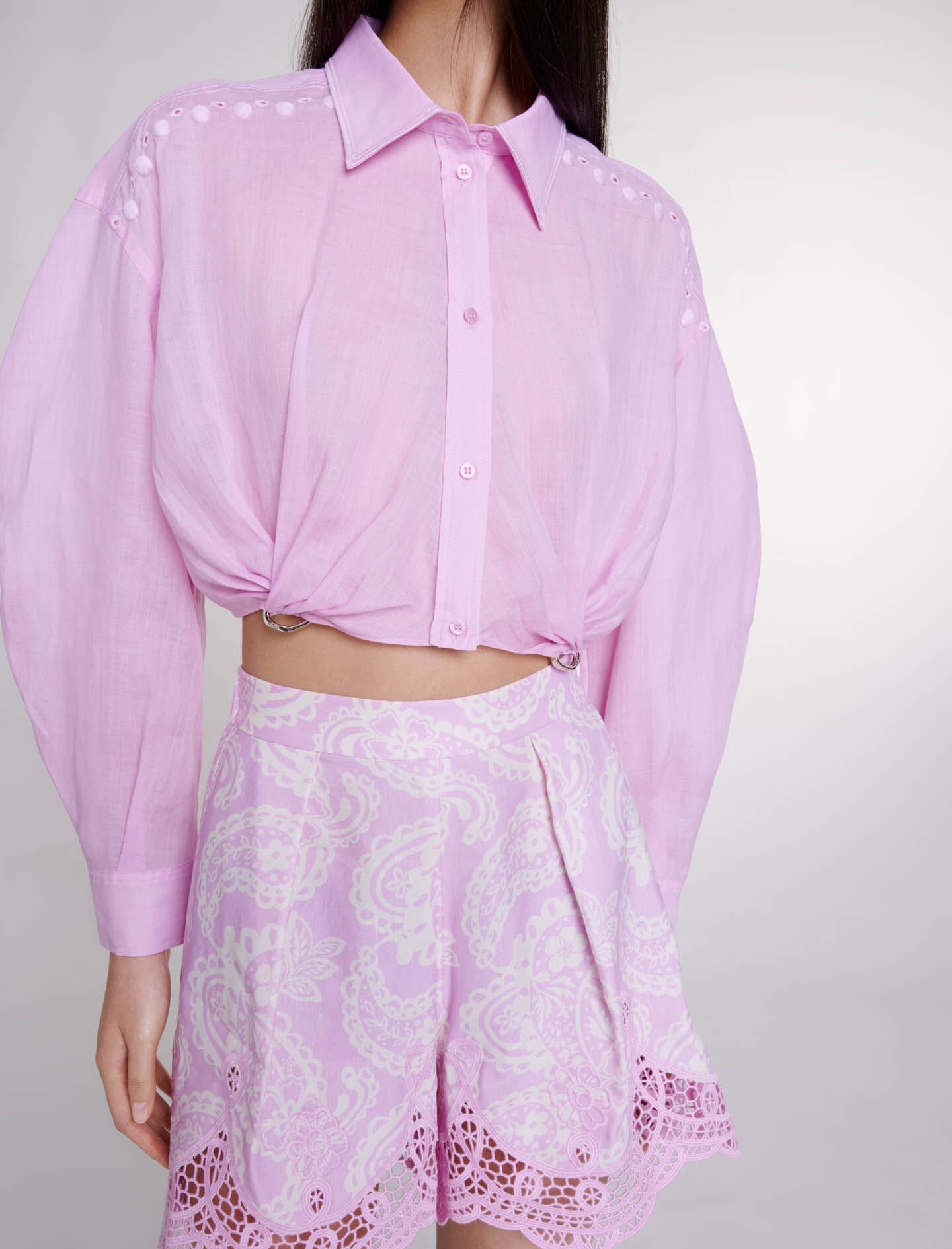 Ramie cropped shirt - 7