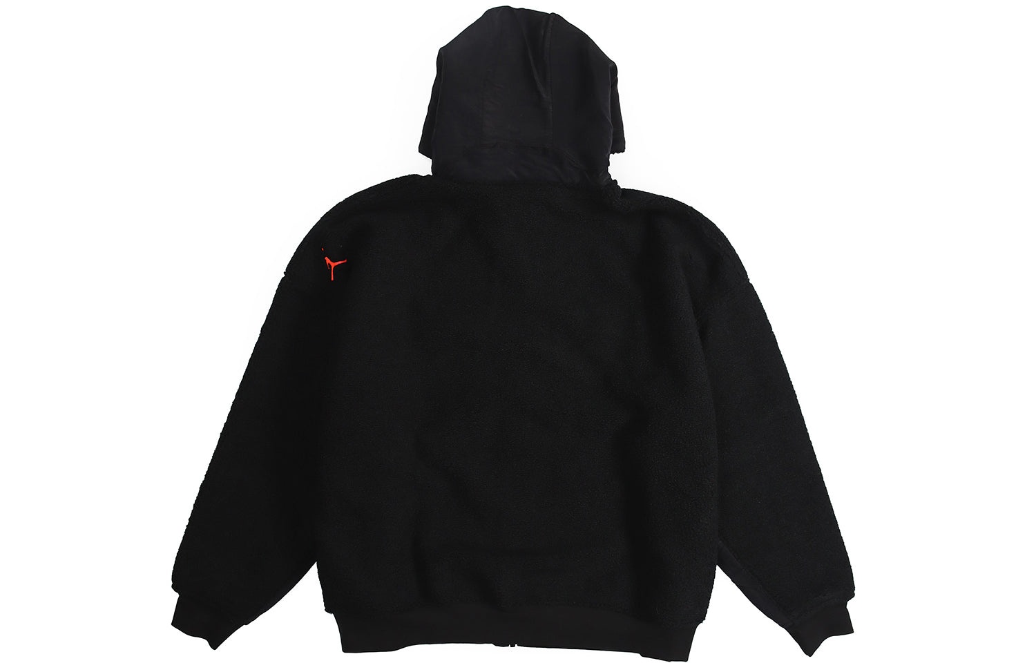 Air Jordan Zipper Fleece Windproof Stay Warm Hooded Jacket Black CT3555-010 - 2