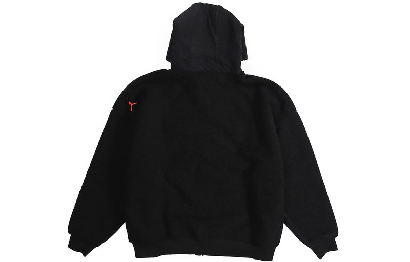 Jordan Air Jordan Zipper Fleece Windproof Stay Warm Hooded Jacket Black CT3555-010 outlook