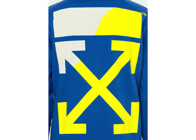 Off-White OFF-WHITE Diagonal Split Logo Hoodie Blue/Multicolor outlook