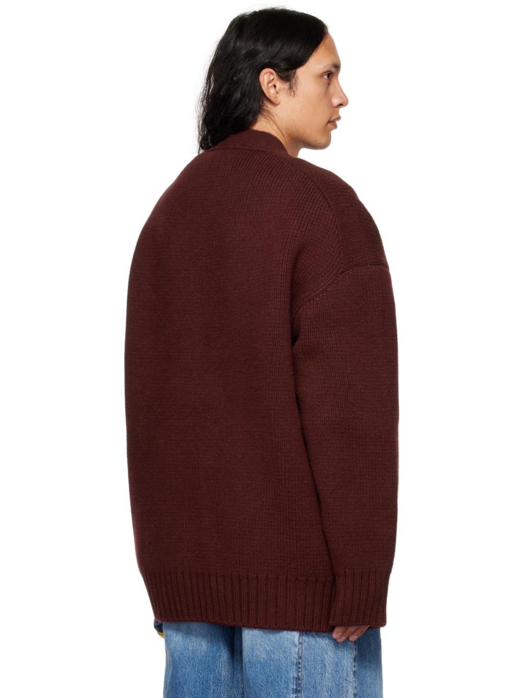 Burgundy Self-Tie Cardigan - 3