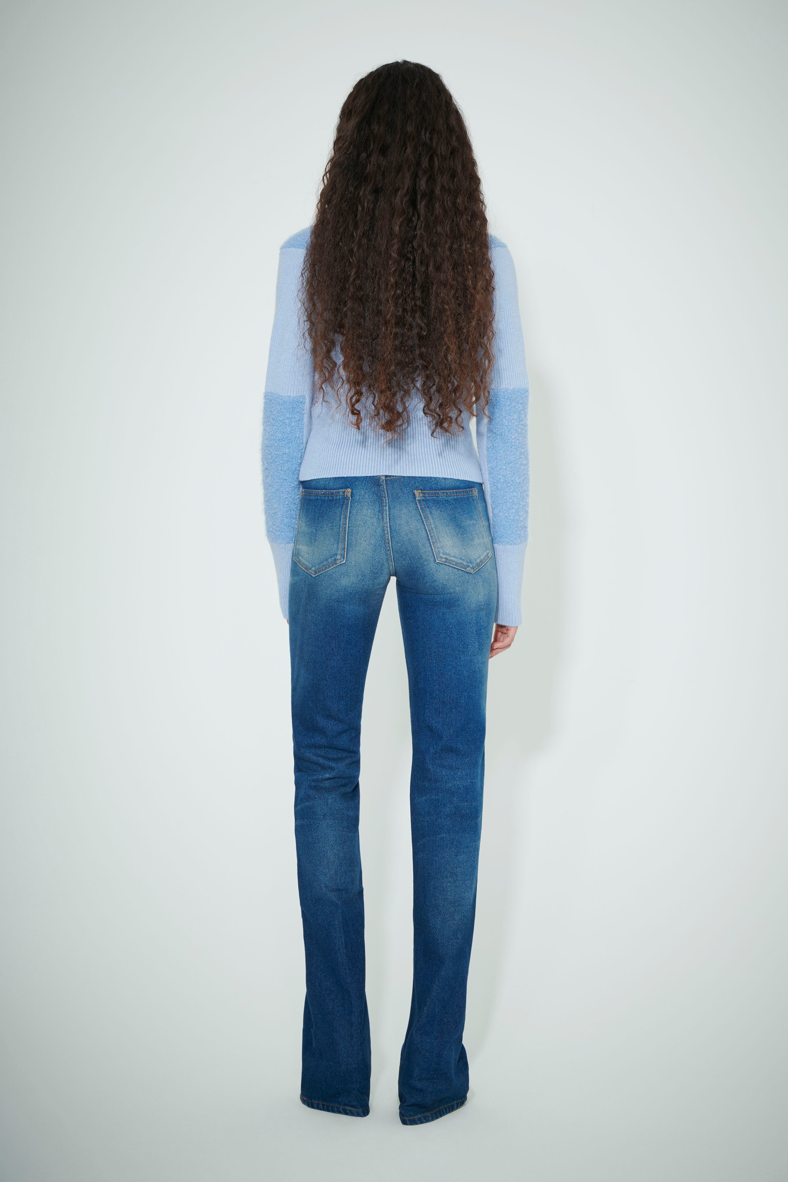 Crew Neck Jumper in Light Blue - 4