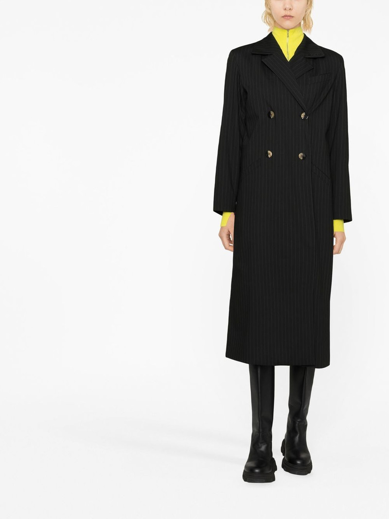 GANNI double-breasted striped coat outlook