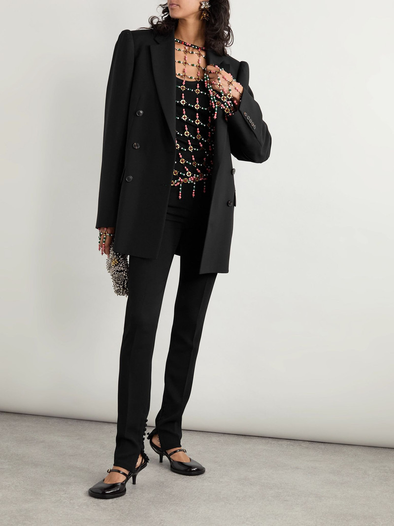 Dries Van Noten Double-breasted wool and mohair-blend twill blazer Black outlook