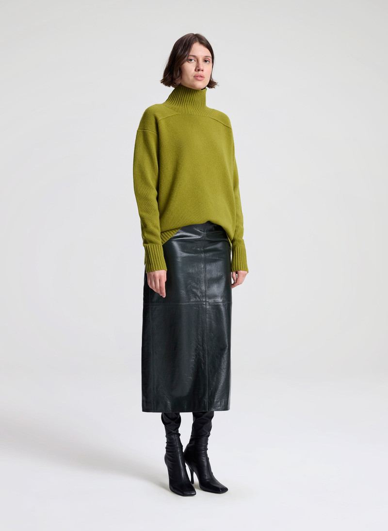 Marta Glossy Leather Midi Skirt 5