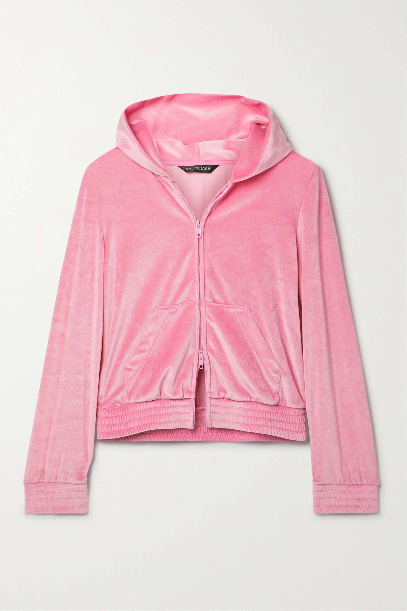 Crystal-embellished velvet hoodie - 1