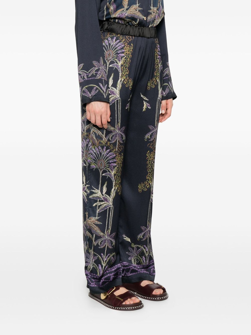 floral-embroidered trousers 3