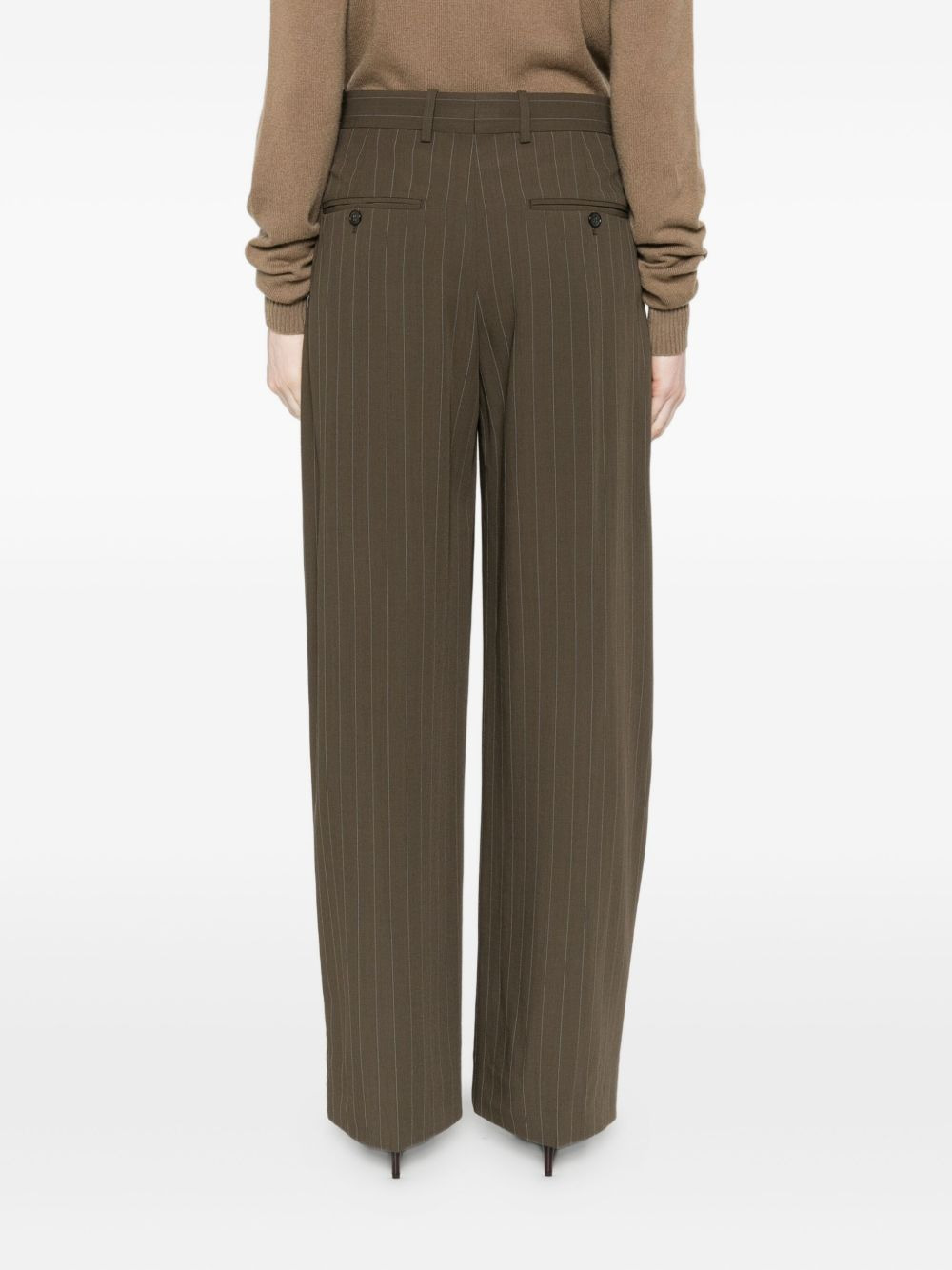 pinstripe wide trousers - 4