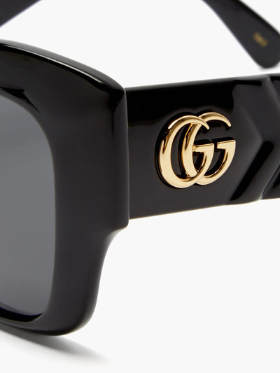 GUCCI GG-logo quilted cat-eye acetate sunglasses outlook