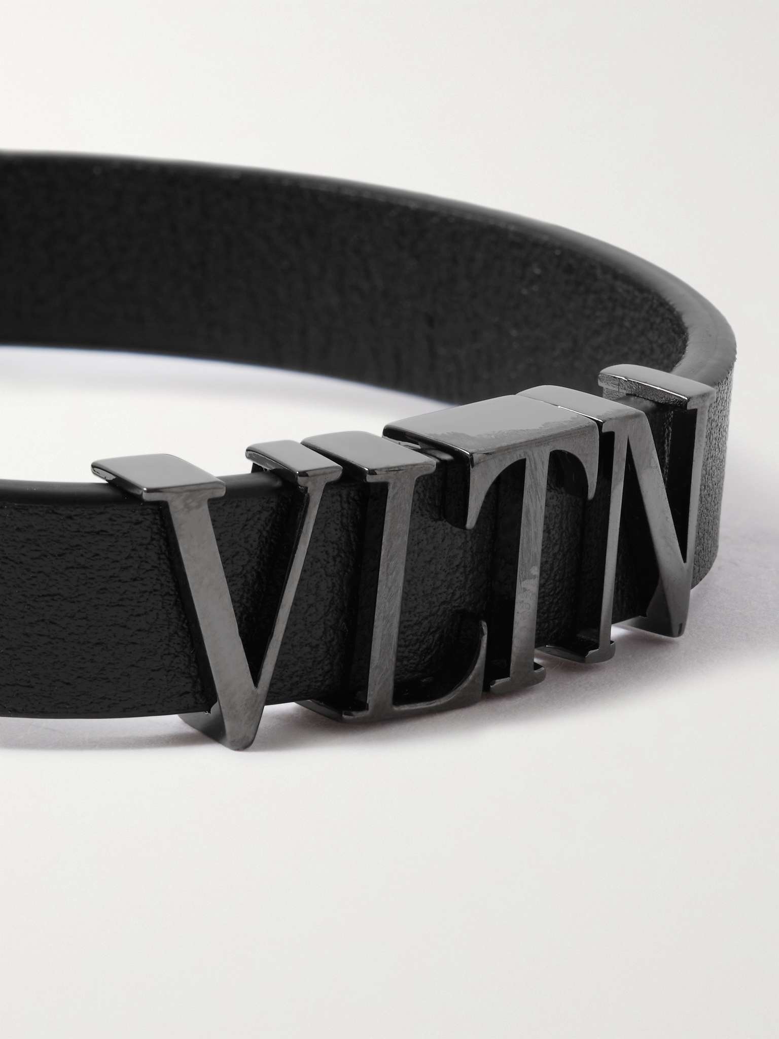 Valentino Garavani Ruthenium and Leather Bracelet - 4