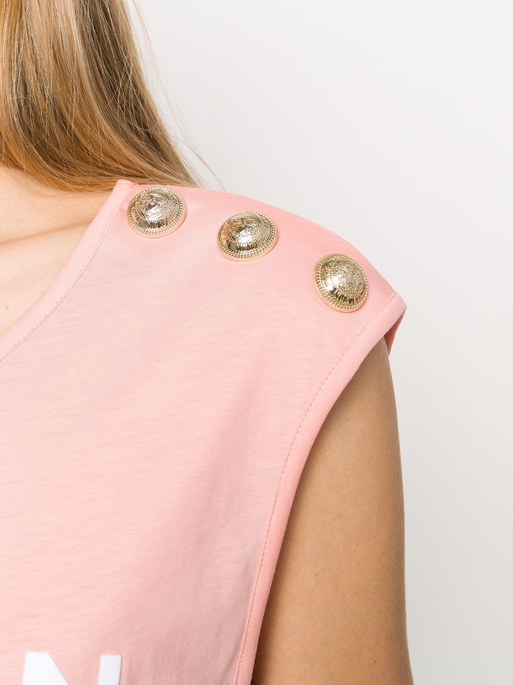 button-embellished sleeveless top - 5