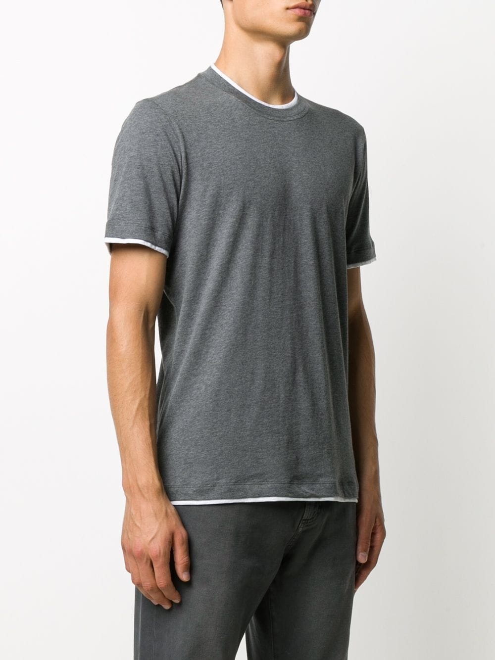 contrast trim T-shirt - 3