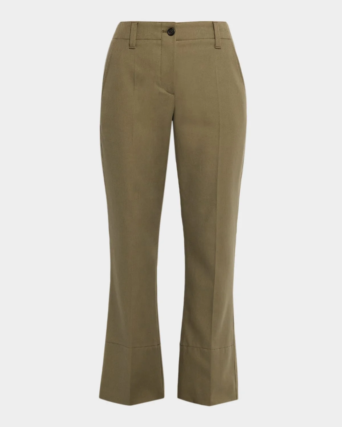 Linen Twill Kickflare Cigarette Pants - 1