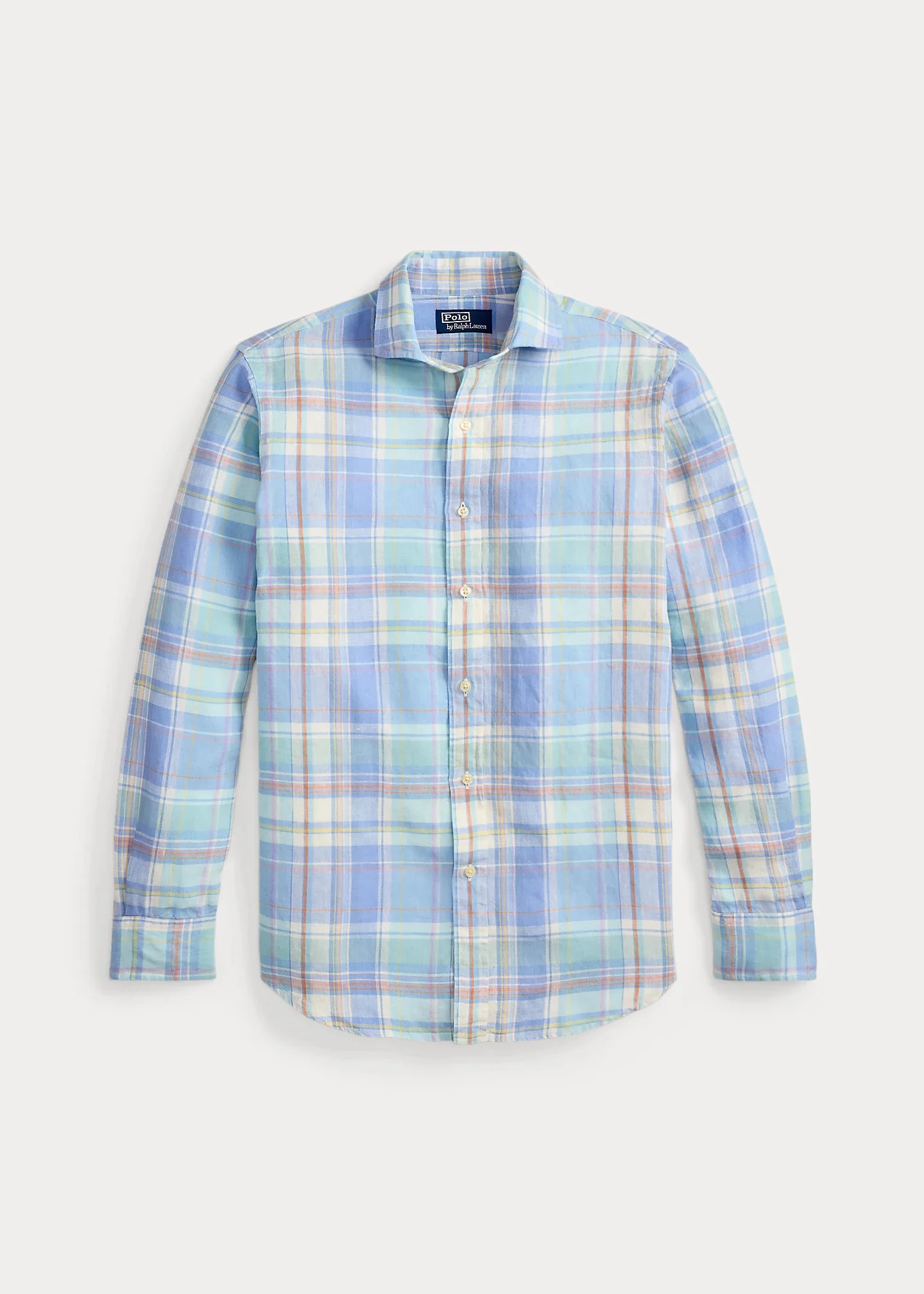 Classic Fit Plaid Slub Linen Shirt - 1